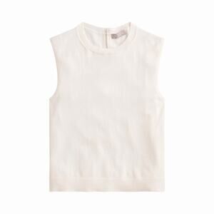 J. Crew Featherweight Cashmere-blend Cropped Sweater Shell in Snow - Medium